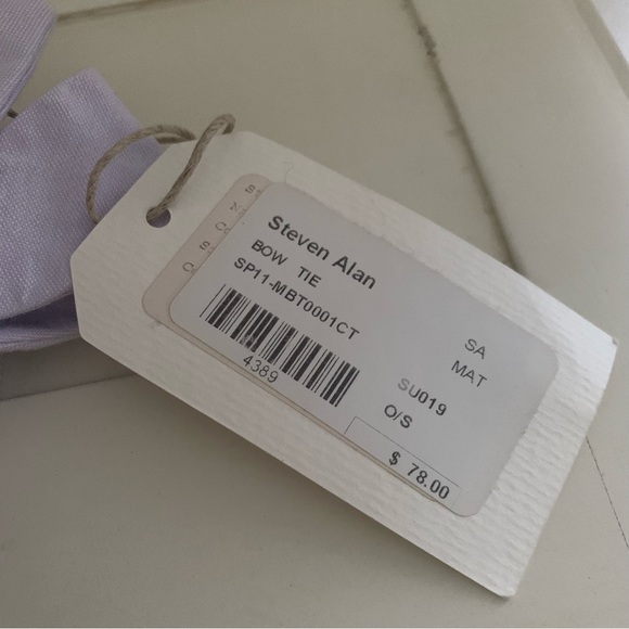 NWT Steven Alan Bowtie Lavender Cotton - Picture 5 of 6
